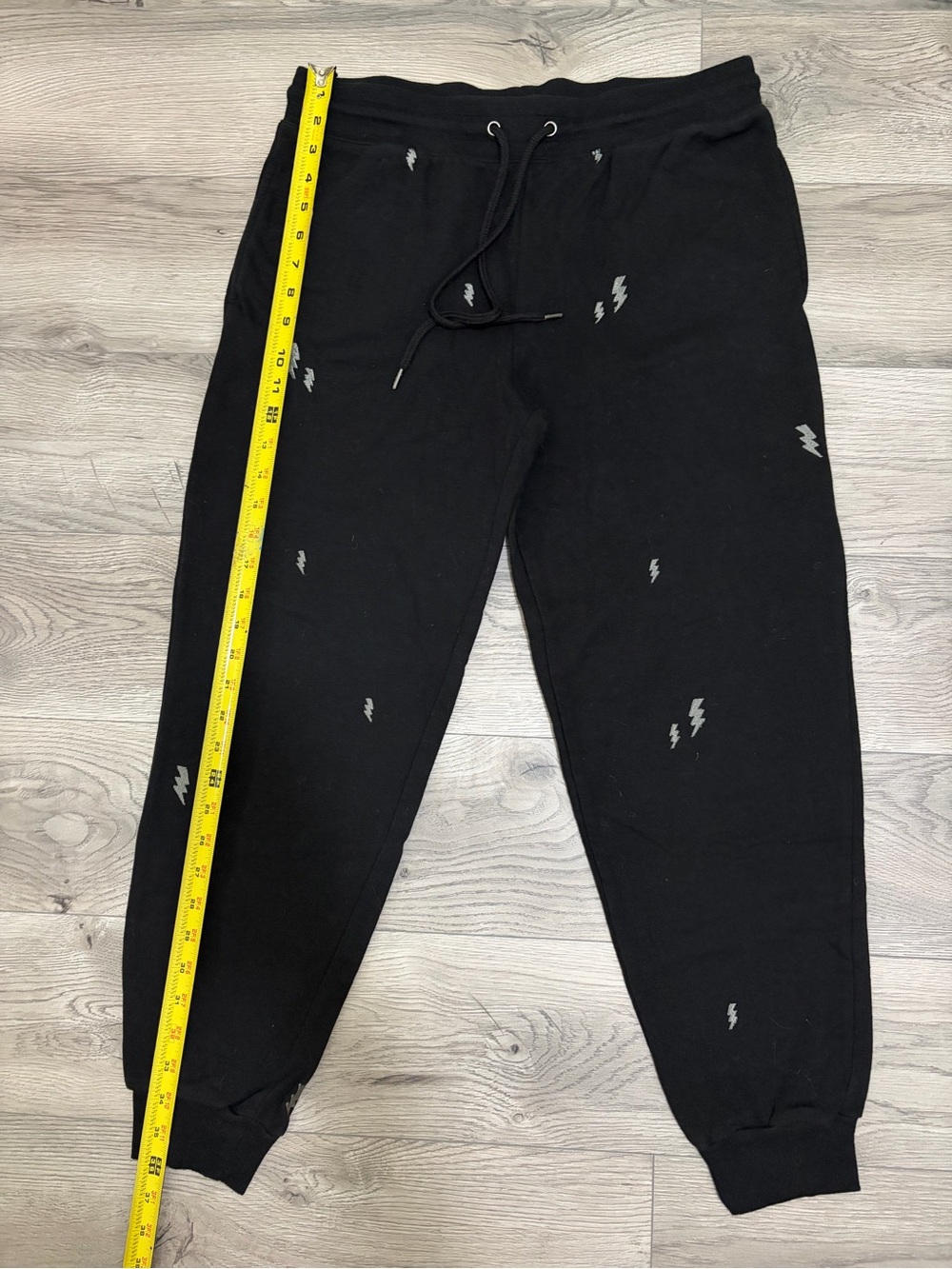 Honeydew Black Joggers with Embroider Lightning